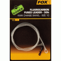 FOX - Fluorocarbon Fused Leader Size 10 Kwik Change - fluorocarbon z krętlikiem